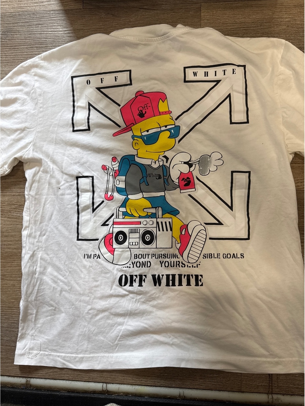 OFF-WHITE 2013 Bart Simpson Spray Painting White SS Tee
